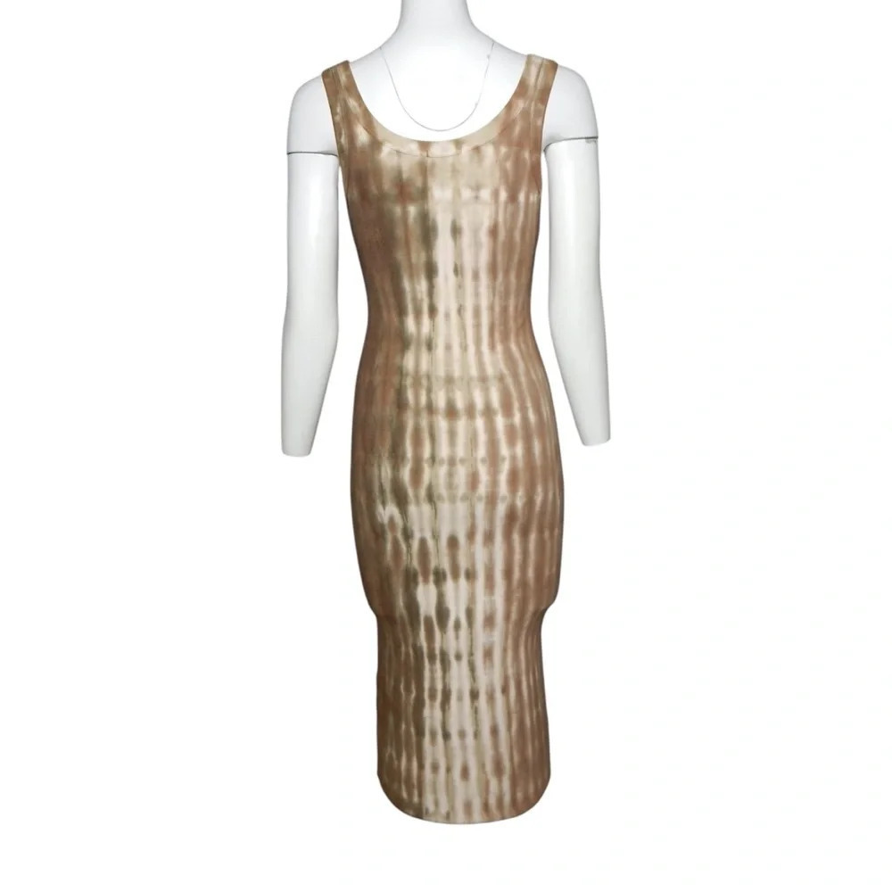 COTTON CITIZEN Tie Dye VERONA Midi Dress Beige Brown Ribbed Tank Size XS NWT - Picture 3 of 6